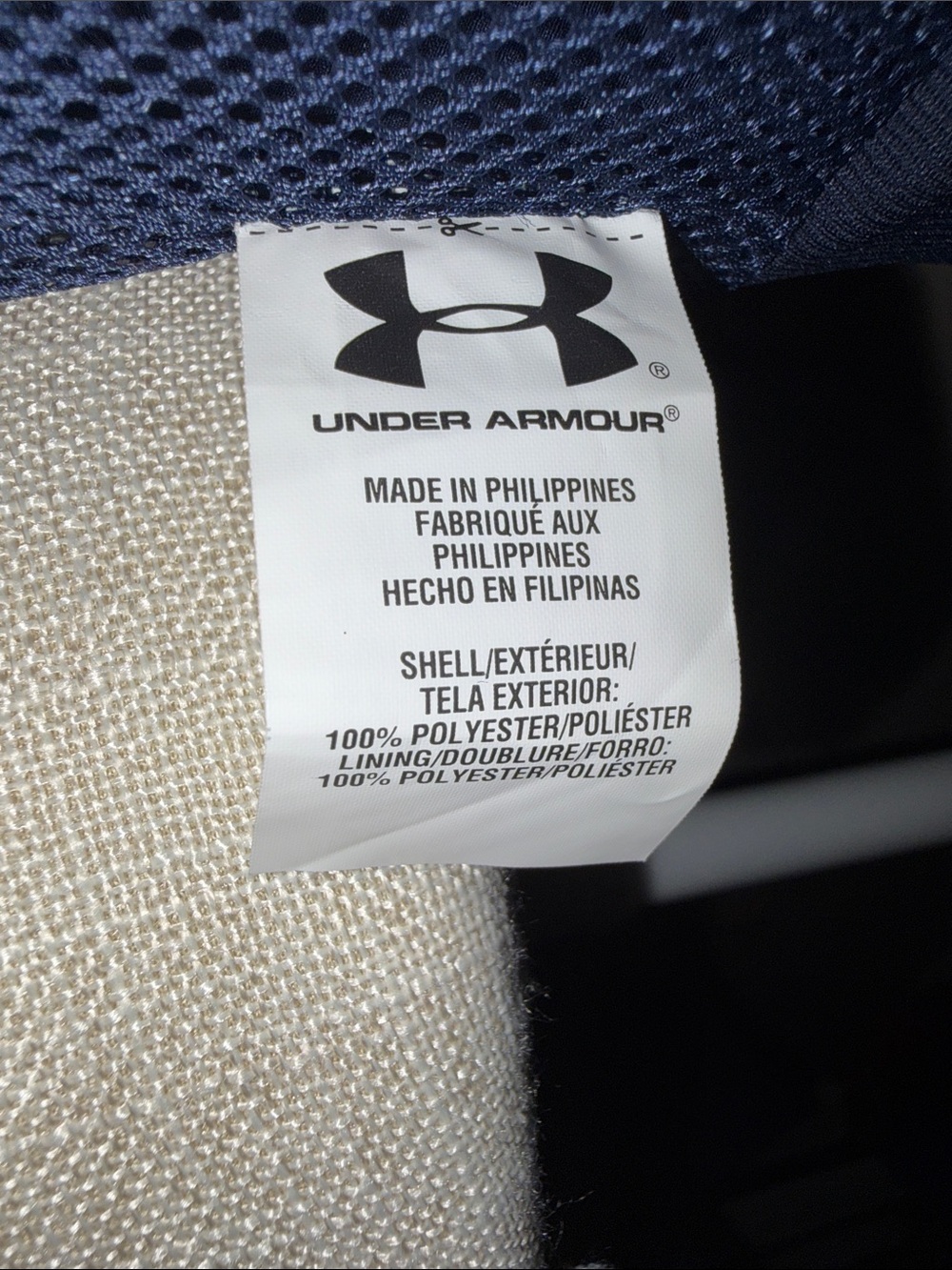 Under Armour Dark Navy Full Zip Track Jacket with White Logo - Picture 9 of 9